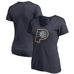 Indiana Pacers Women's Static Logo V-Neck T-Shirt New