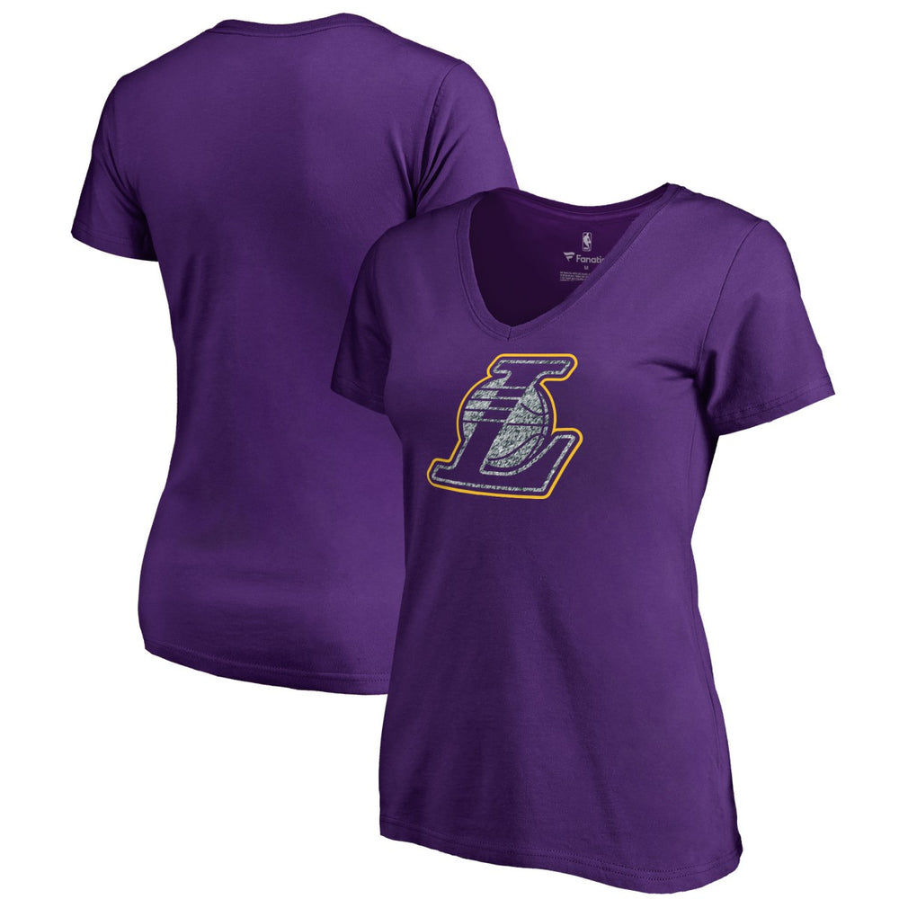 Los Angeles Lakers Women's Static Logo V-Neck T-Shirt Discount