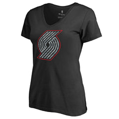 Portland Trail Blazers Women's Static Logo V-Neck T-Shirt On Sale