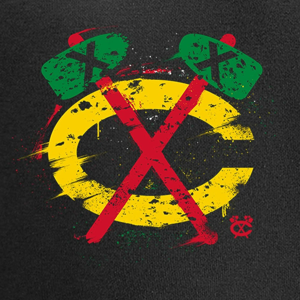 Chicago Blackhawks Splatter Logo T-Shirt For Sale