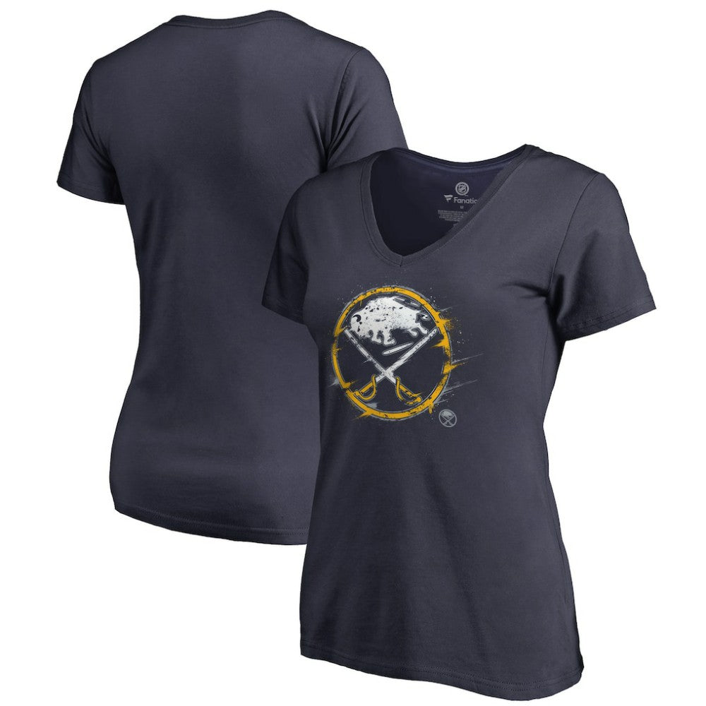 Buffalo Sabres Women's Splatter Logo V-Neck T-Shirt Online