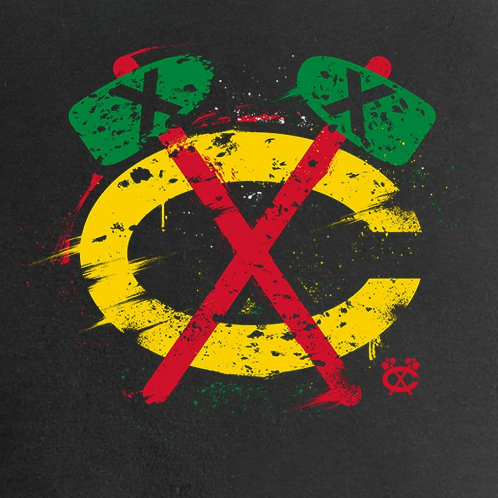 Chicago Blackhawks Women's Splatter Logo V-Neck T-Shirt Outlet