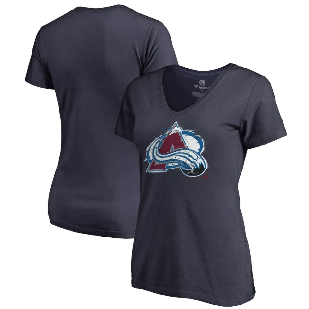 Colorado Avalanche Women's Splatter Logo V-Neck T-Shirt Online