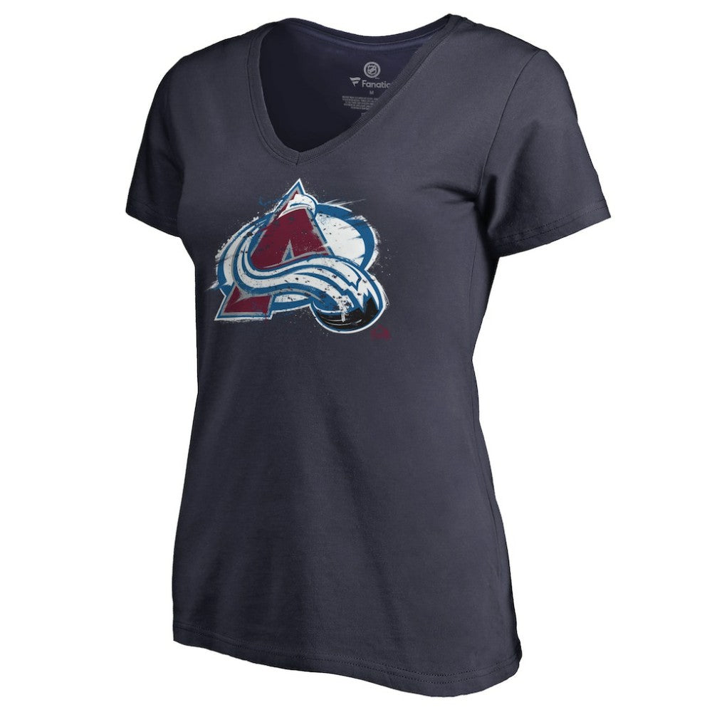 Colorado Avalanche Women's Splatter Logo V-Neck T-Shirt Online