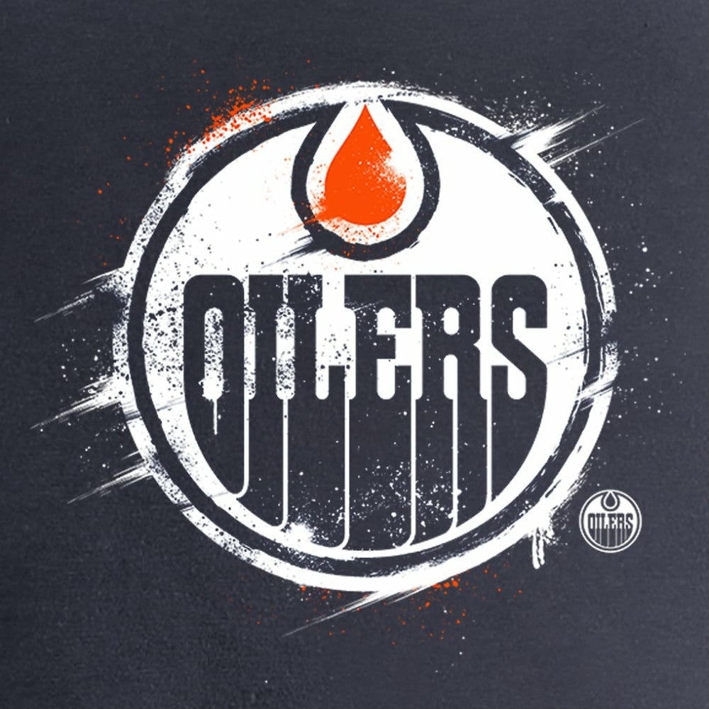 Edmonton Oilers Women's Splatter Logo V-Neck T-Shirt Sale
