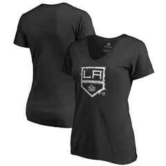 Los Angeles Kings Women's Splatter Logo V-Neck T-Shirt On Sale