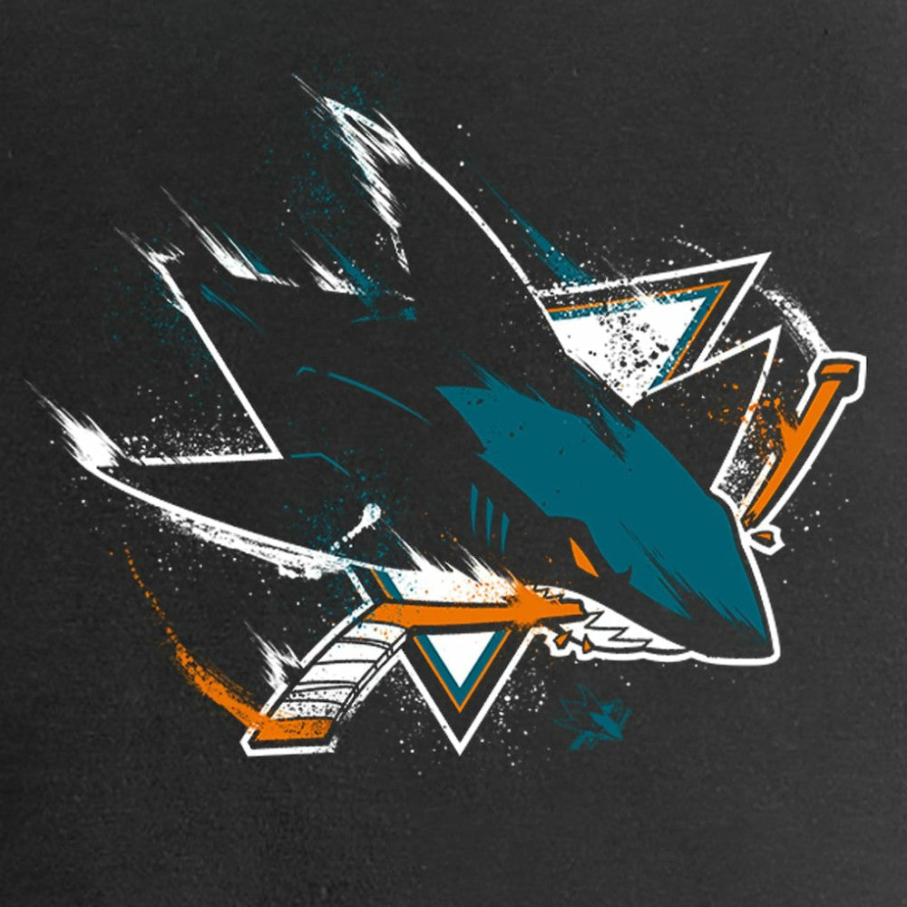 San Jose Sharks Women's Splatter Logo V-Neck T-Shirt Outlet