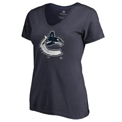 Vancouver Canucks Women's Splatter Logo V-Neck T-Shirt Online