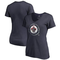 Winnipeg Jets Women's Splatter Logo V-Neck T-Shirt Sale