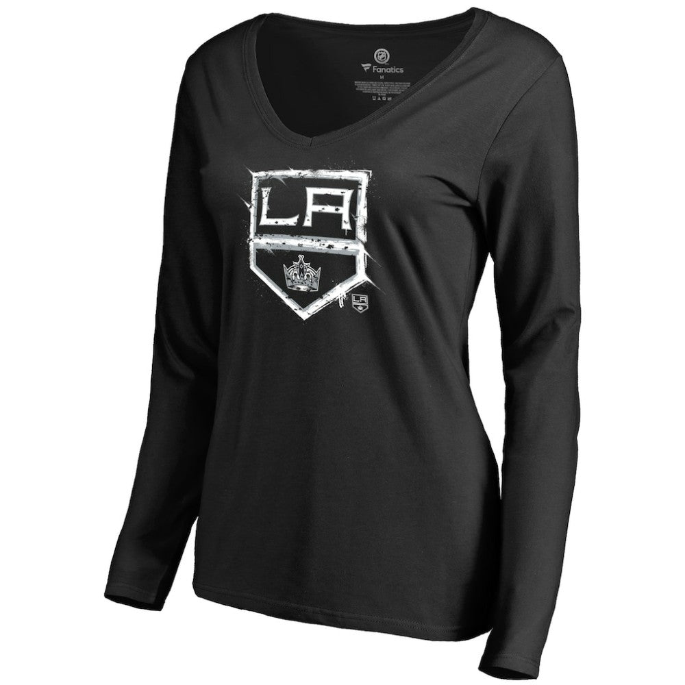 Los Angeles Kings Women's Splatter Logo V-Neck Long Sleeve T-Shirt Online