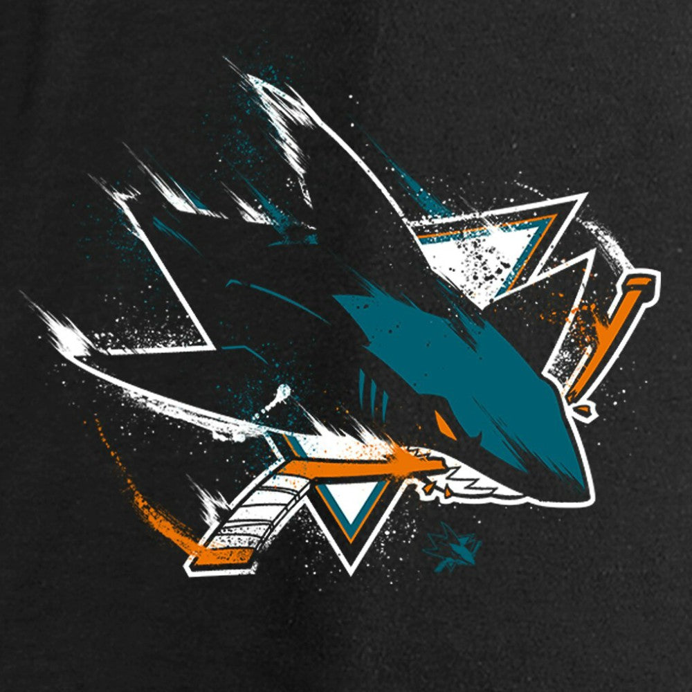 San Jose Sharks Women's Splatter Logo V-Neck Long Sleeve T-Shirt For Sale