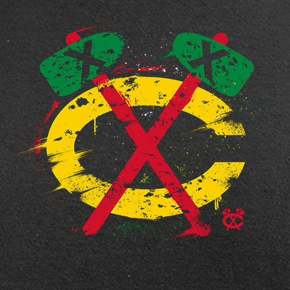 Chicago Blackhawks Splatter Logo Long Sleeve T-Shirt Discount
