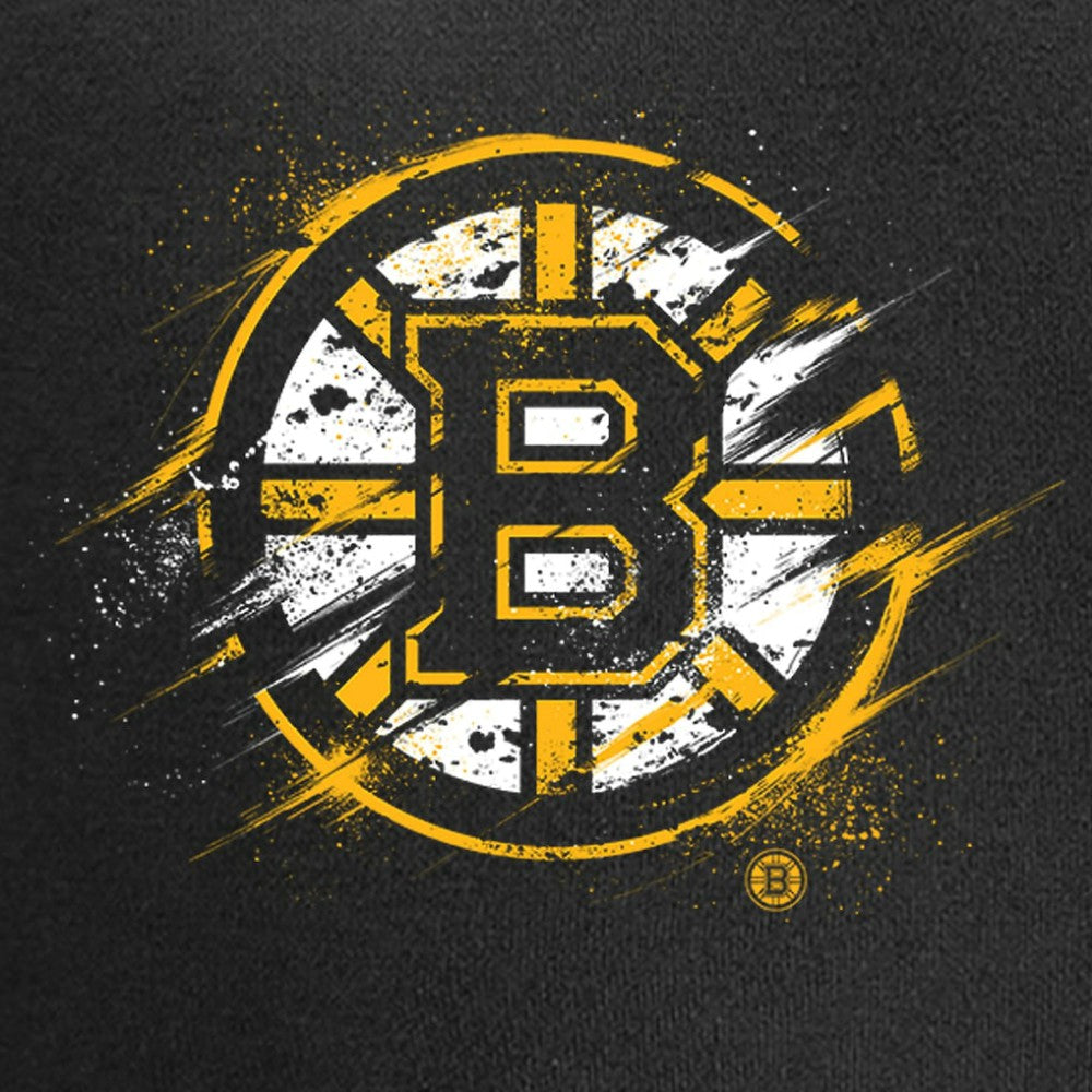 Boston Bruins Splatter Logo Pullover Hoodie Outlet