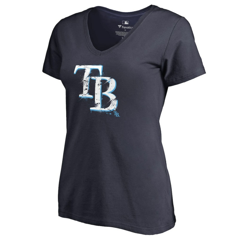 Tampa Bay Rays Women's Splatter Logo V-Neck T-Shirt | MLB On Sale