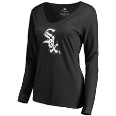 Chicago White Sox Women's Splatter Logo Long Sleeve V-Neck T-Shirt | MLB Shop