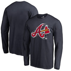 Atlanta Braves Splatter Logo Long Sleeve T-Shirt | MLB New