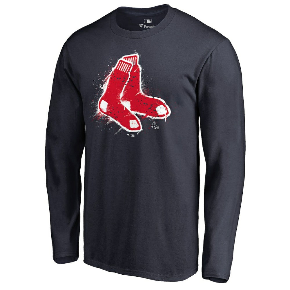 Boston Red Sox Splatter Logo Long Sleeve T-Shirt | MLB Discount