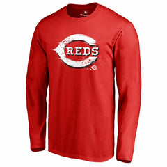 Cincinnati Reds Splatter Logo Long Sleeve T-Shirt | MLB New