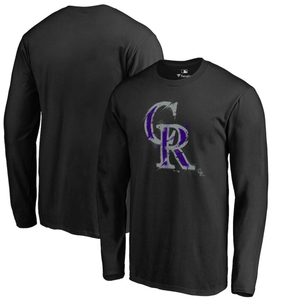 Colorado Rockies Splatter Logo Long Sleeve T-Shirt | MLB US