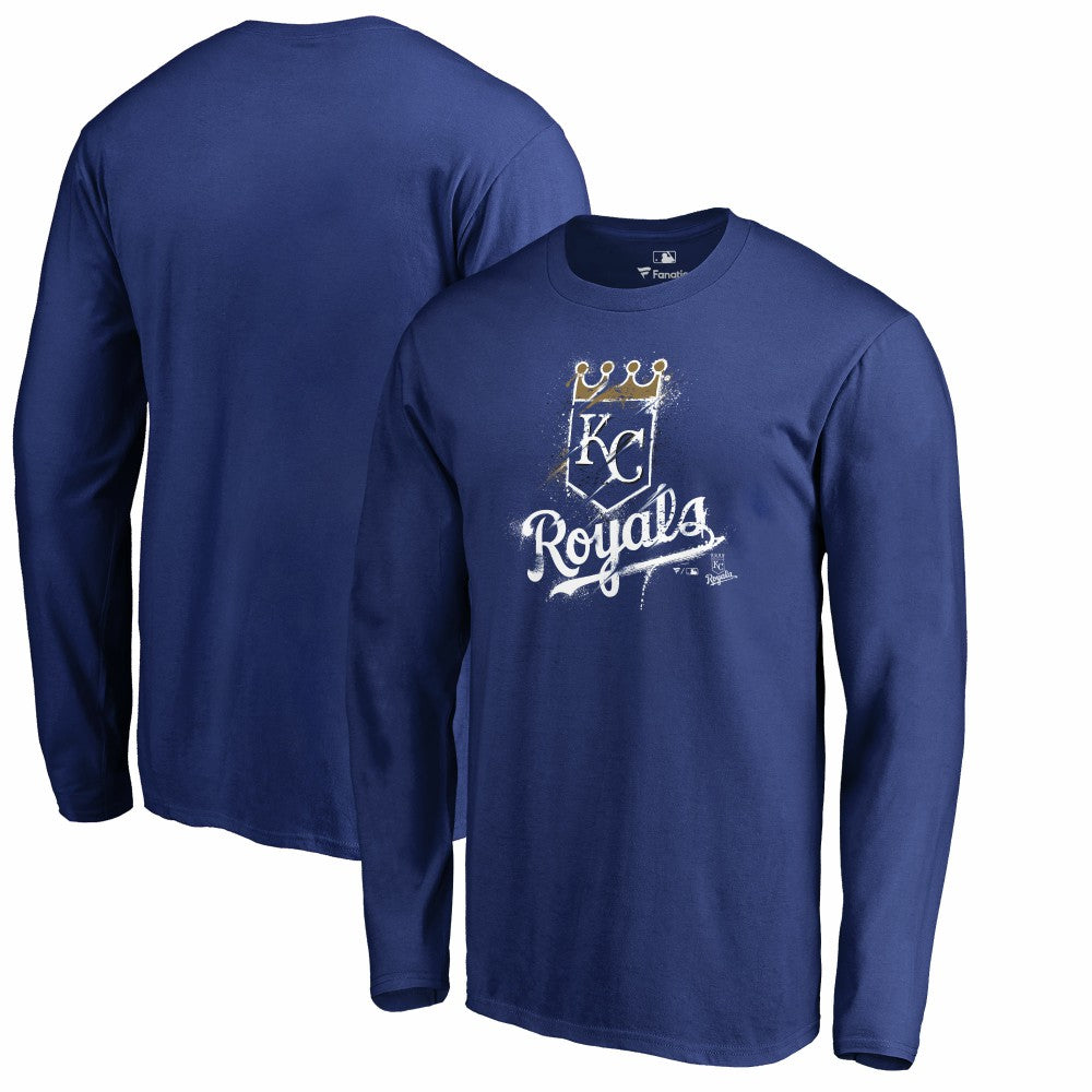 Kansas City Royals Splatter Logo Long Sleeve T-Shirt | MLB New