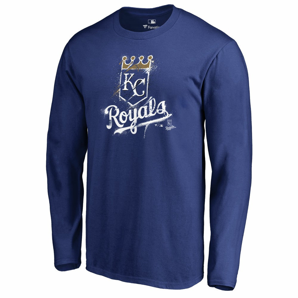 Kansas City Royals Splatter Logo Long Sleeve T-Shirt | MLB New