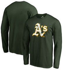 Athletics Splatter Logo Long Sleeve T-Shirt | MLB Shop