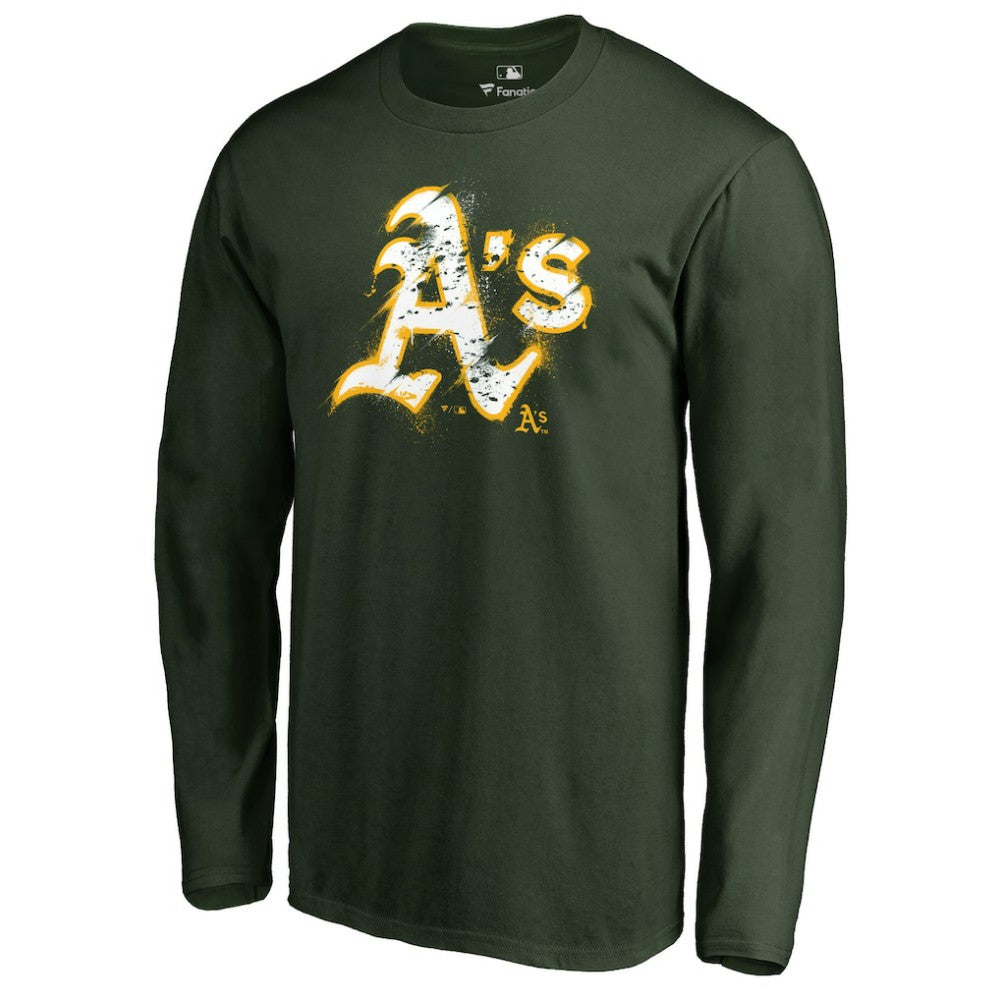 Athletics Splatter Logo Long Sleeve T-Shirt | MLB Shop
