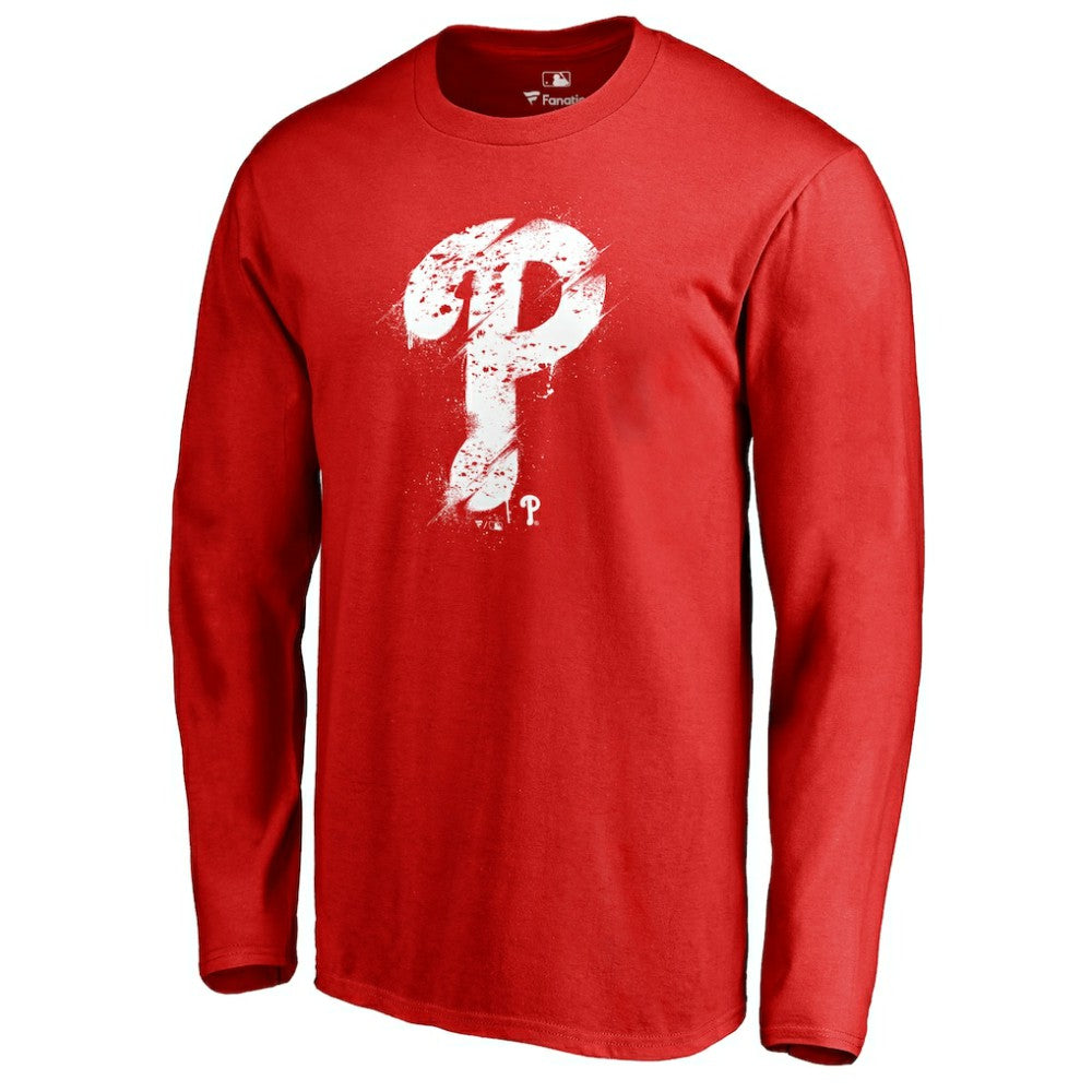 Philadelphia Phillies Splatter Logo Long Sleeve T-Shirt | MLB On Sale