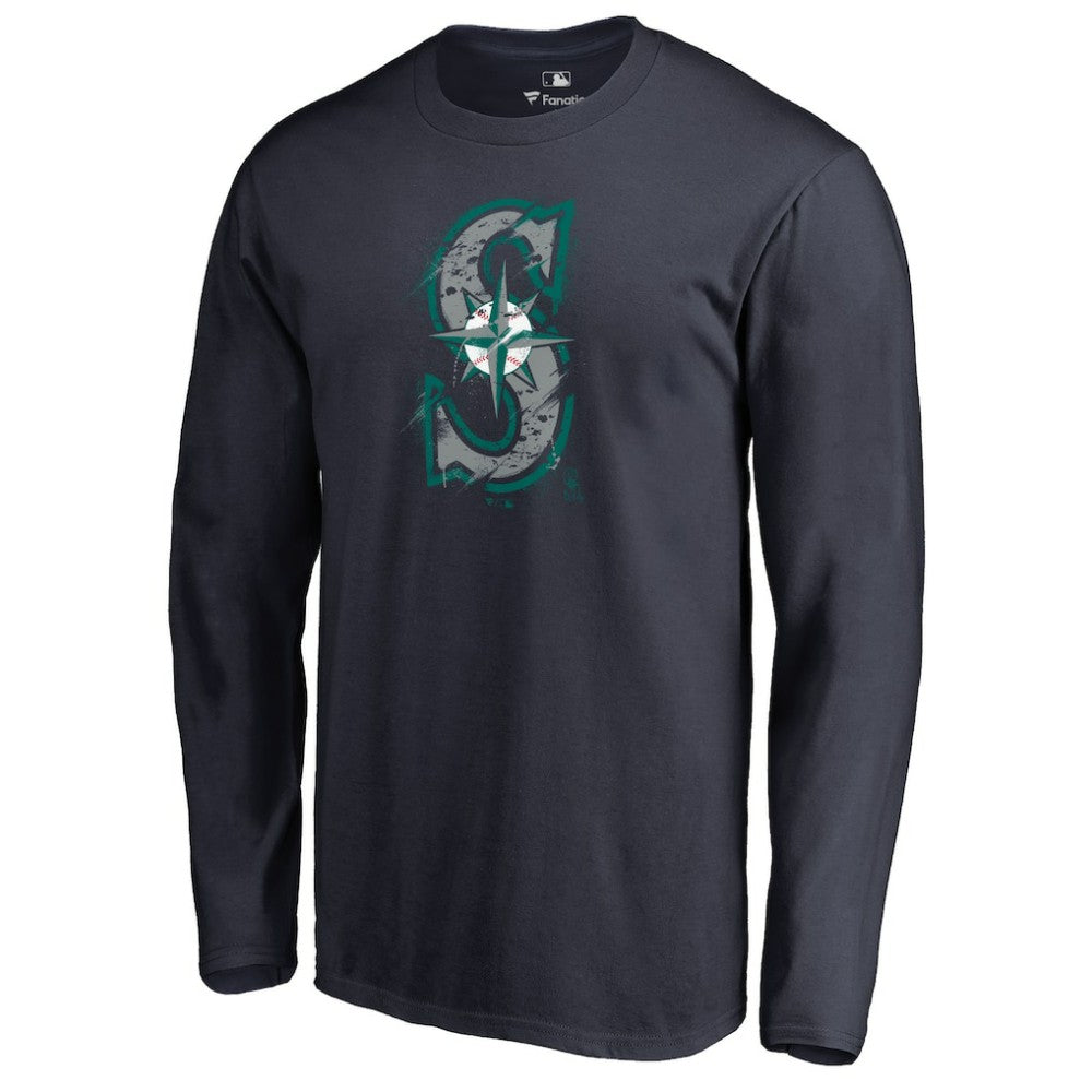 Seattle Mariners Splatter Logo Long Sleeve T-Shirt | MLB Near me