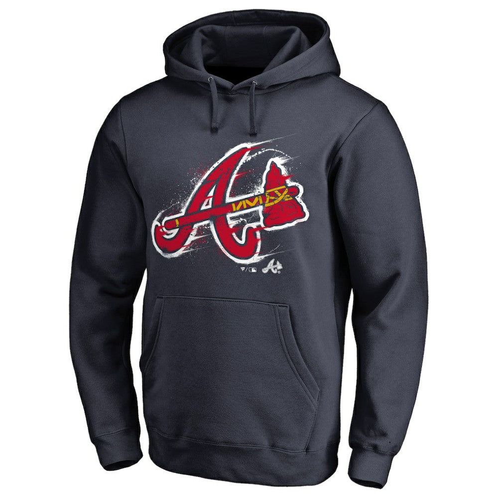 Atlanta Braves Splatter Logo Pullover Hoodie | MLB Discount