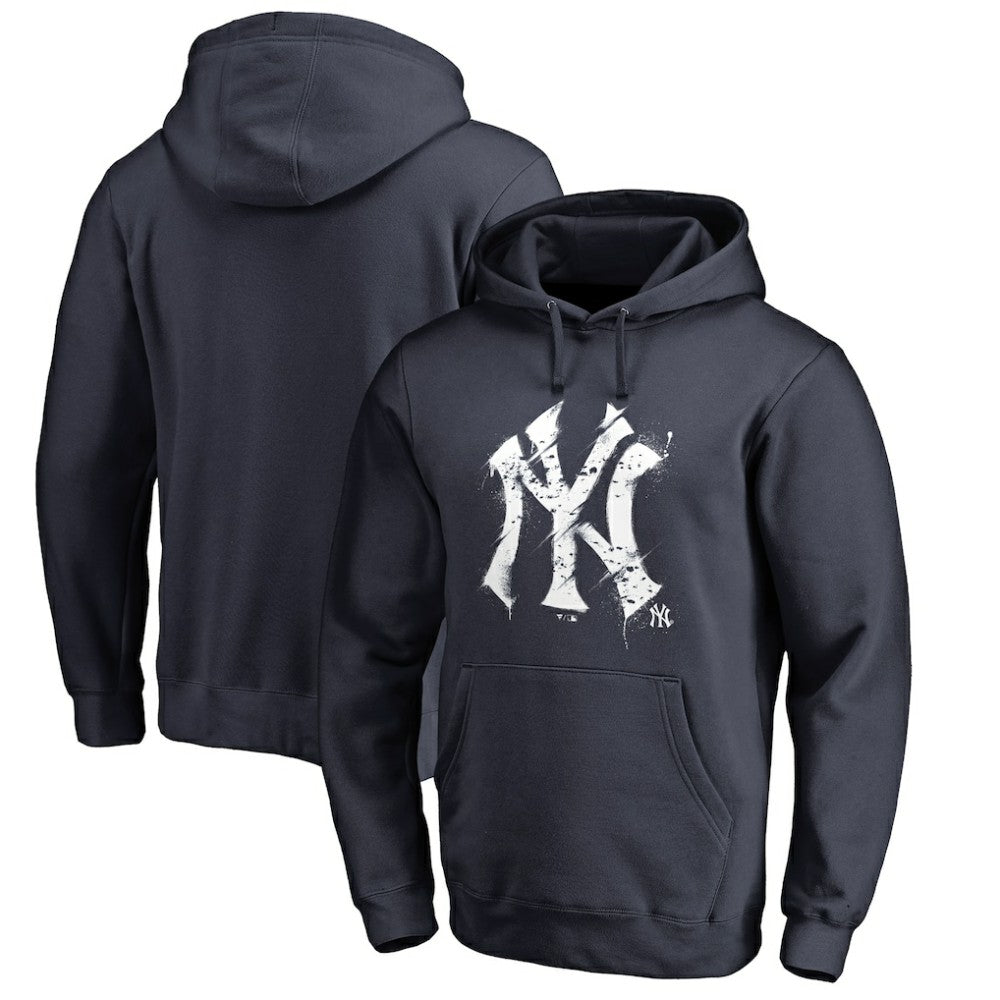 New York Yankees Splatter Logo Pullover Hoodie | MLB Discount