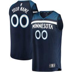 Minnesota Timberwolves Fast Break Custom Replica Jersey Navy Online
