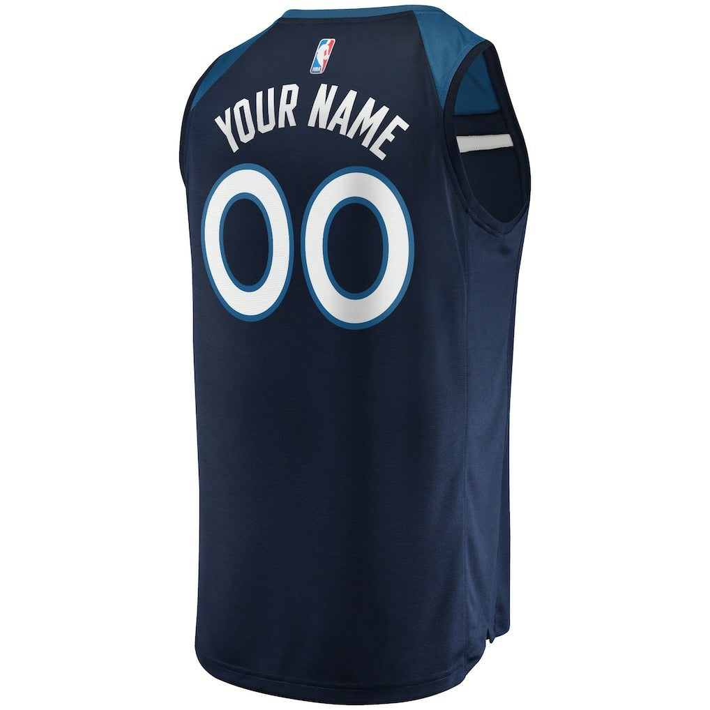 Minnesota Timberwolves Fast Break Custom Replica Jersey Navy Online