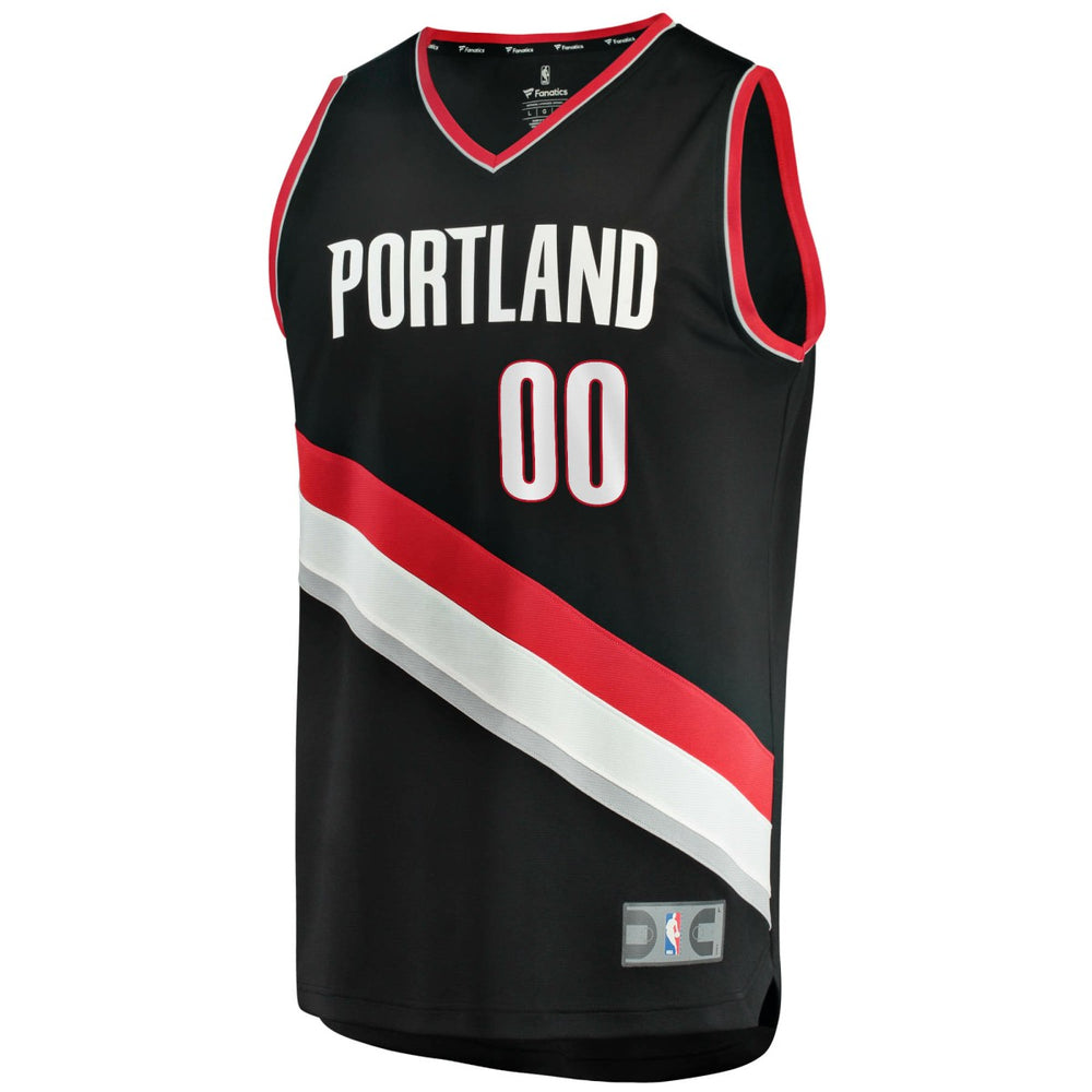 Portland Trail Blazers Fast Break Custom Replica Jersey Black On Sale