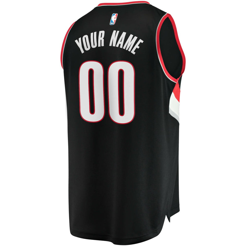 Portland Trail Blazers Fast Break Custom Replica Jersey Black On Sale