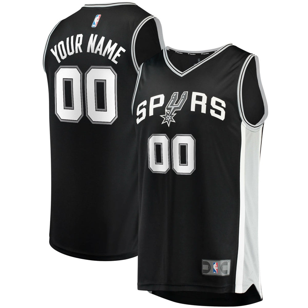 San Antonio Spurs Fast Break Custom Replica Jersey Black On Sale