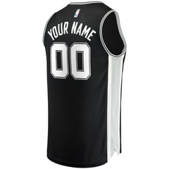 San Antonio Spurs Fast Break Custom Replica Jersey Black On Sale