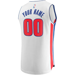 Detroit Pistons Fast Break Custom Replica Jersey White sale Discount