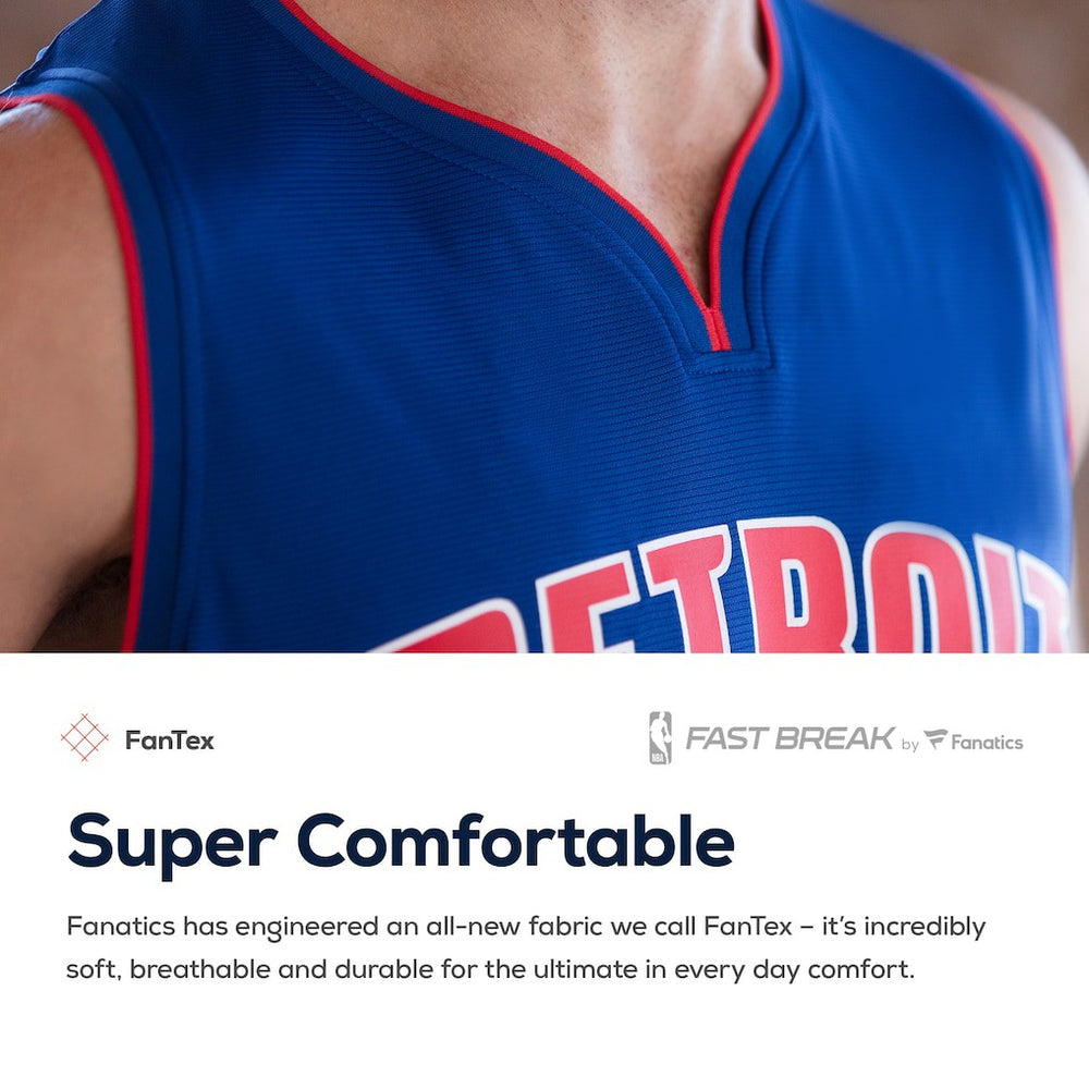 Detroit Pistons Fast Break Custom Replica Jersey White sale Discount