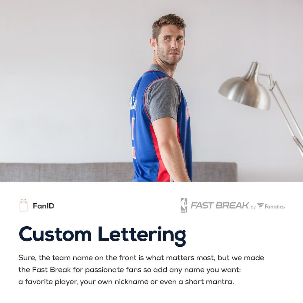 Detroit Pistons Fast Break Custom Replica Jersey White sale Discount