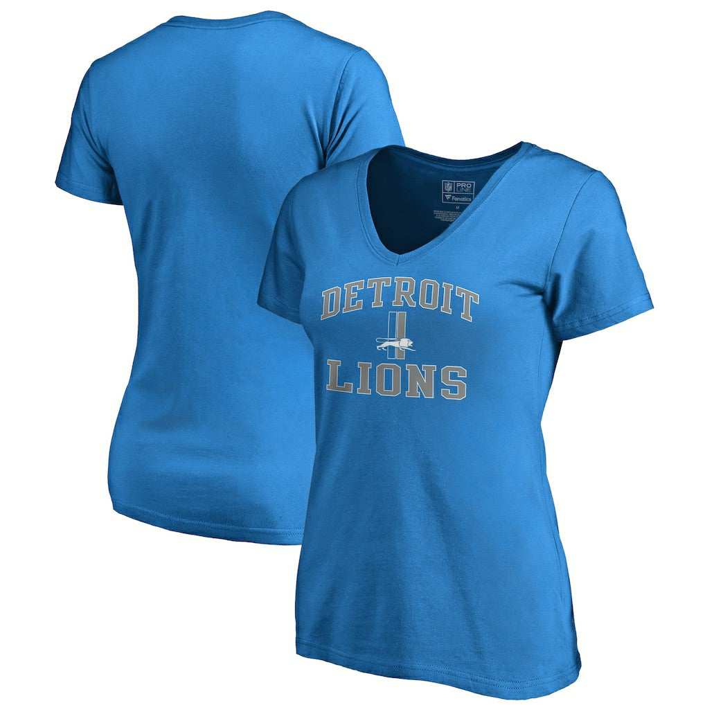 Detroit Lions  Women's Vintage Collection Victory Arch V-Neck T-Shirt