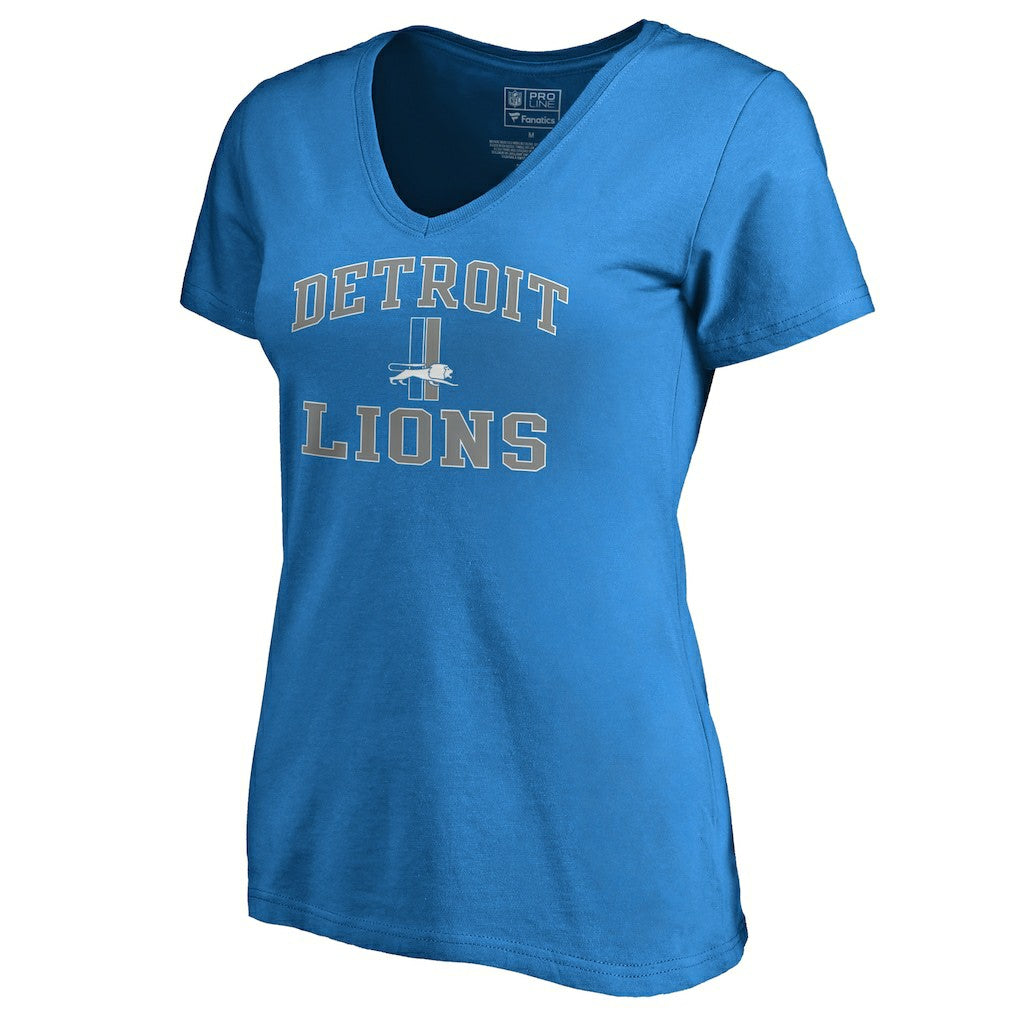 Detroit Lions  Women's Vintage Collection Victory Arch V-Neck T-Shirt