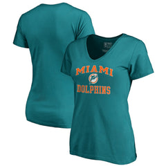 Miami Dolphins  Women's Vintage Collection Victory Arch V-Neck T-Shirt