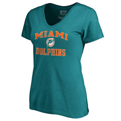 Miami Dolphins  Women's Vintage Collection Victory Arch V-Neck T-Shirt