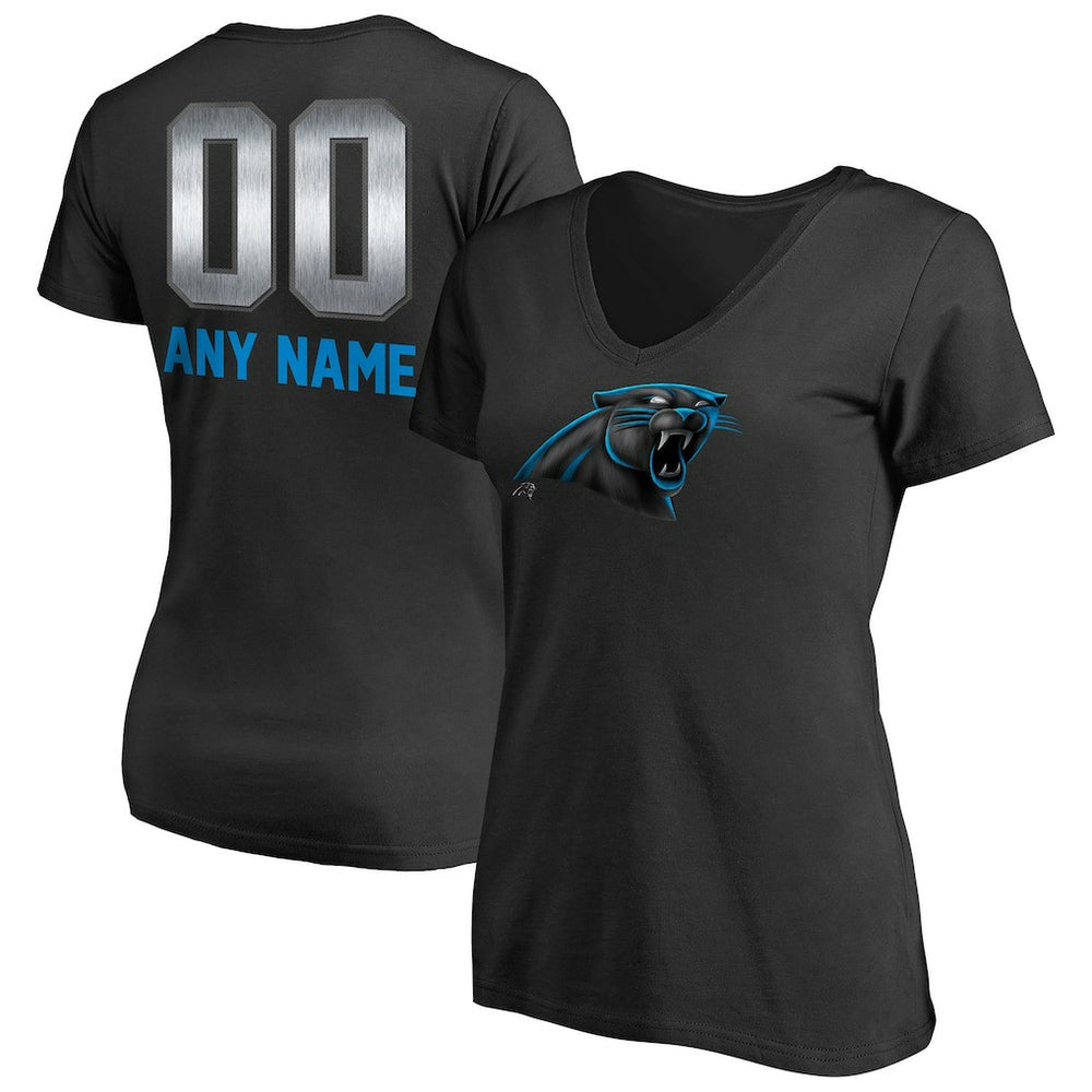 Carolina Panthers  Women's Personalized Midnight Mascot T-Shirt