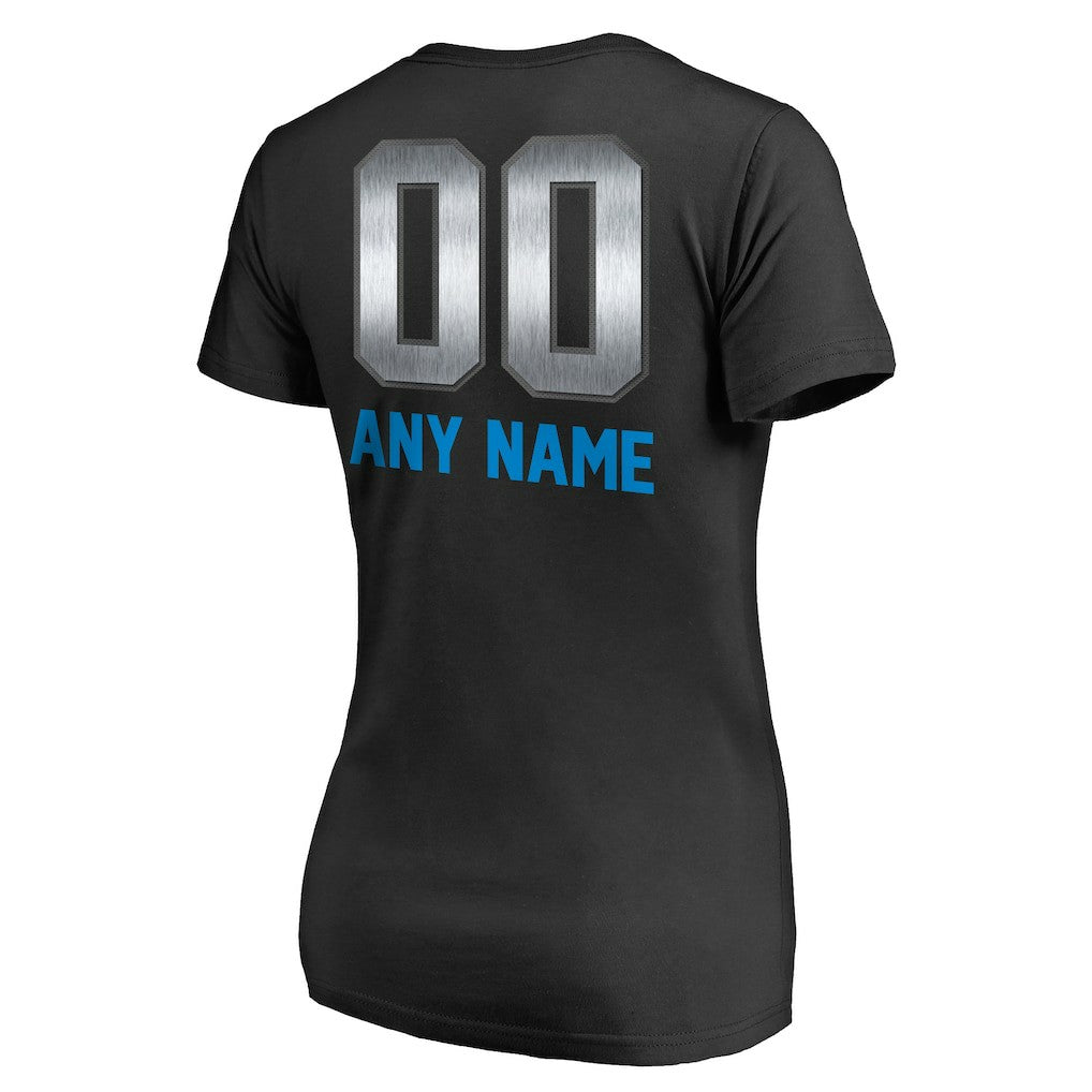 Carolina Panthers  Women's Personalized Midnight Mascot T-Shirt