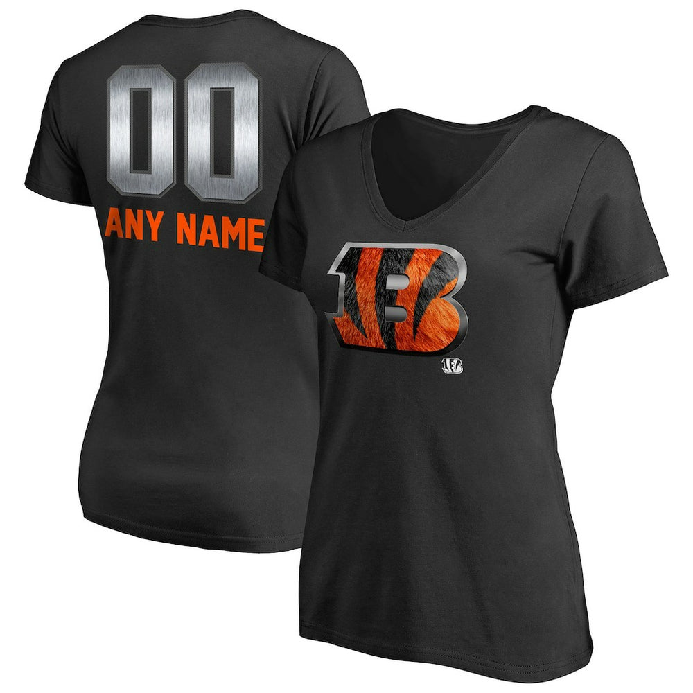 Cincinnati Bengals  Women's Personalized Midnight Mascot T-Shirt