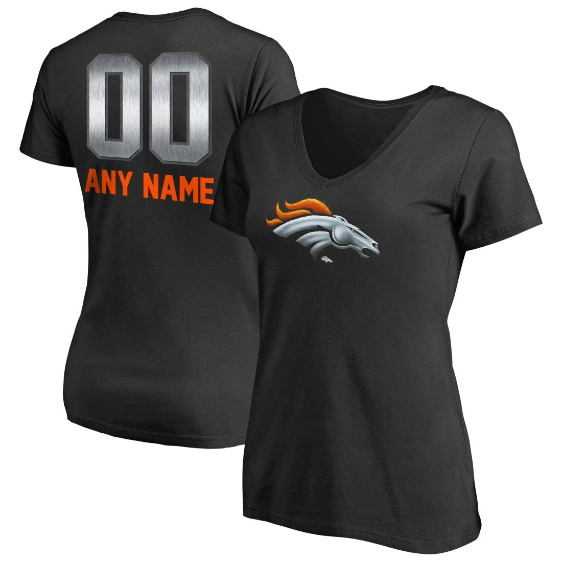 Denver Broncos  Women's Personalized Midnight Mascot T-Shirt