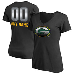 Green Bay Packers  Women's Personalized Midnight Mascot T-Shirt