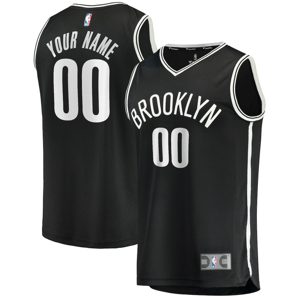 Brooklyn Nets Youth Fast Break Custom Replica Jersey Black On Sale